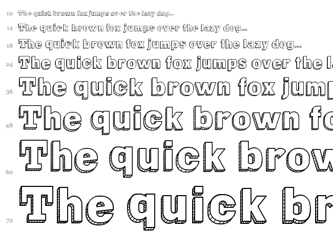 Gregory Packaging font waterfall